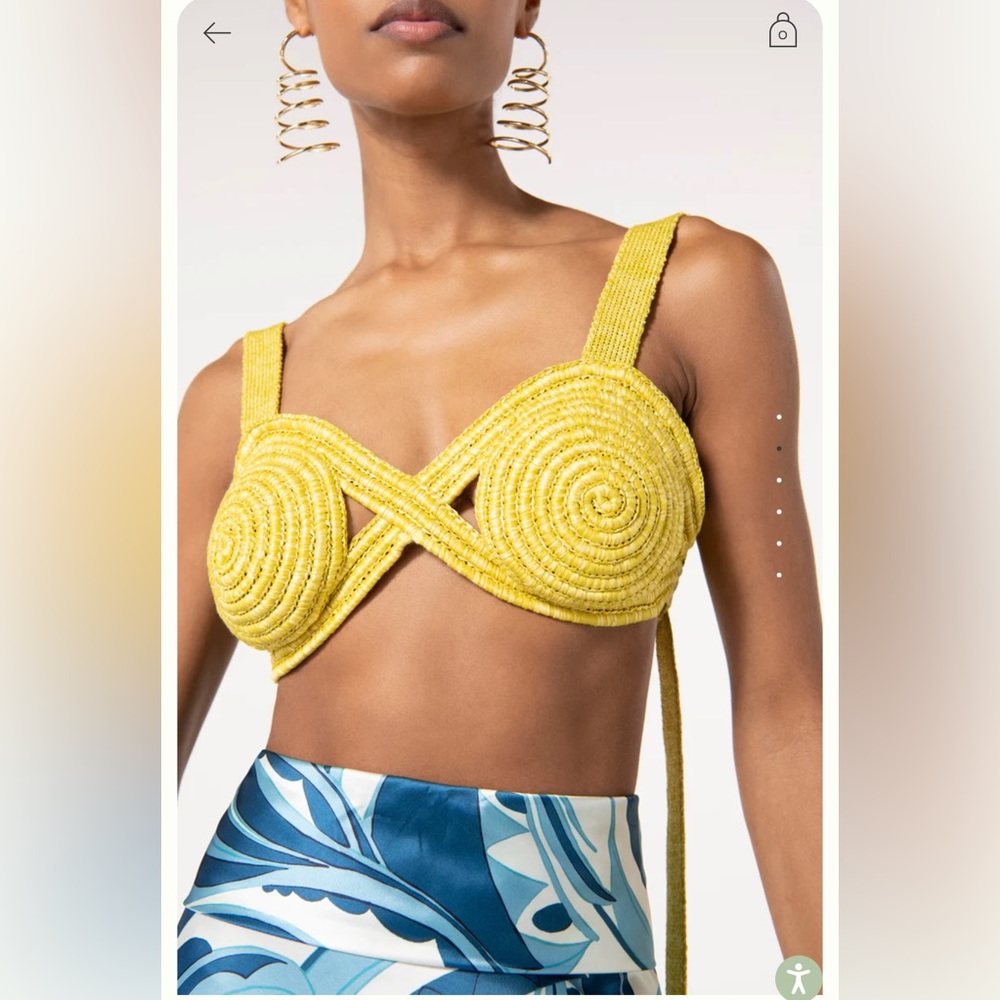 Lime Green Cult Gaia Gabi Crochet Top Small